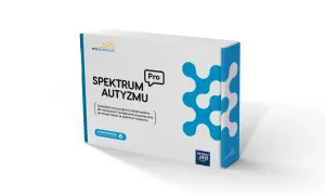 Opakowanie programu "Spektrum Autyzmu Pro" wspierającego terapię dziecka ze spektrum autyzmu.