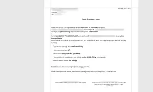 Aneks do umowy o pracę z dnia 01.02.2025 r. dla Pani Katarzyny Wojciechowskiej, ustalający warunki zatrudnienia na stanowisku specjalisty d/s sprzedaży.