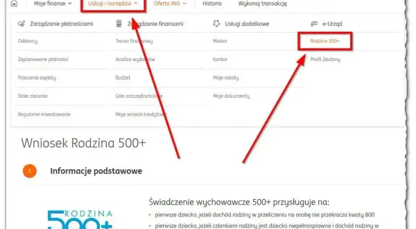 Wniosek Rodzina 500+ w ING. Sprawdź, czy 800 plus wlicza się do dochodu przy składaniu wniosku.