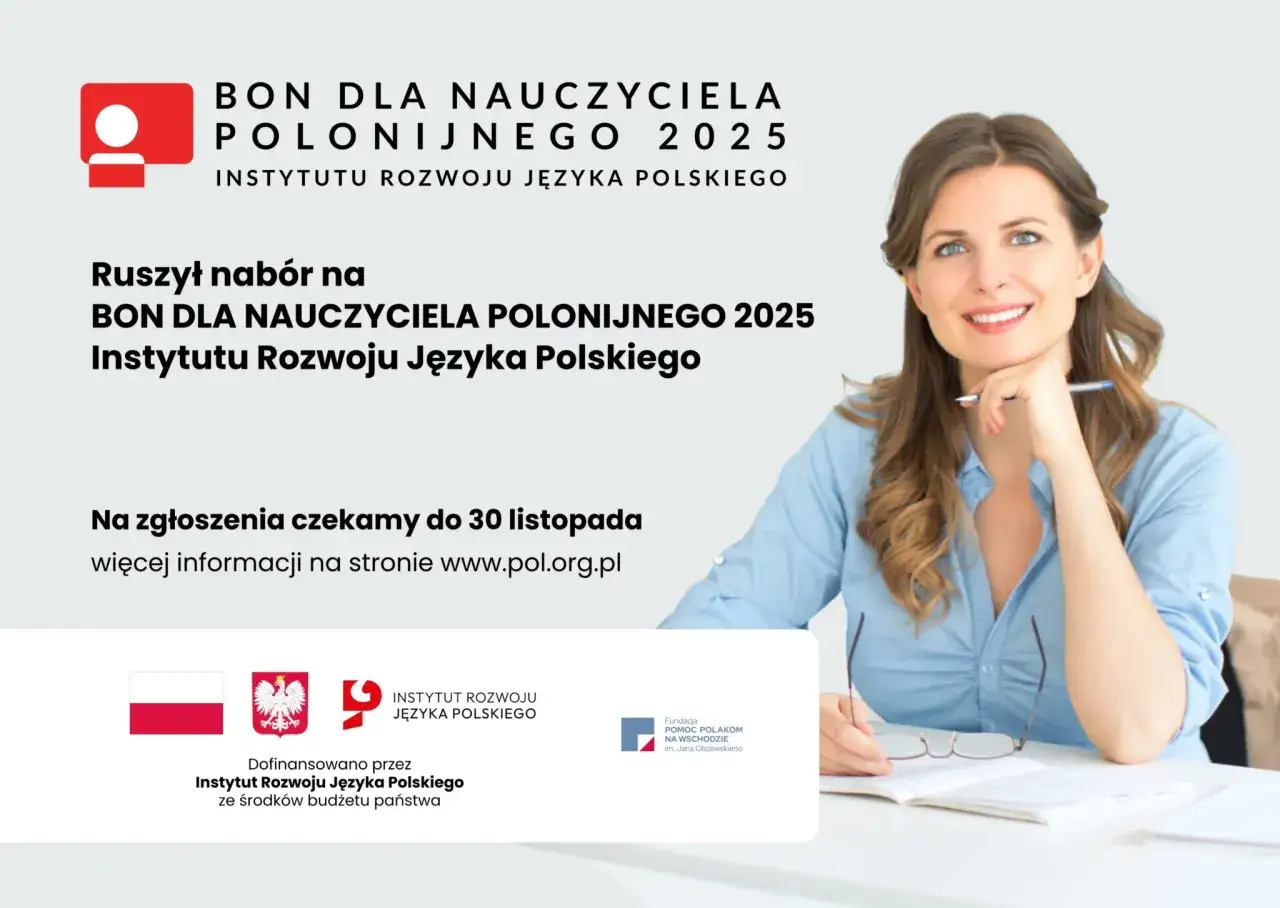 Ruszył nabór na BON DLA NAUCZYCIELA POLONIJNEGO 2025. To rządowe wsparcie dla nauczycieli polonijnych, realizowane przez Instytut Rozwoju Języka Polskiego.