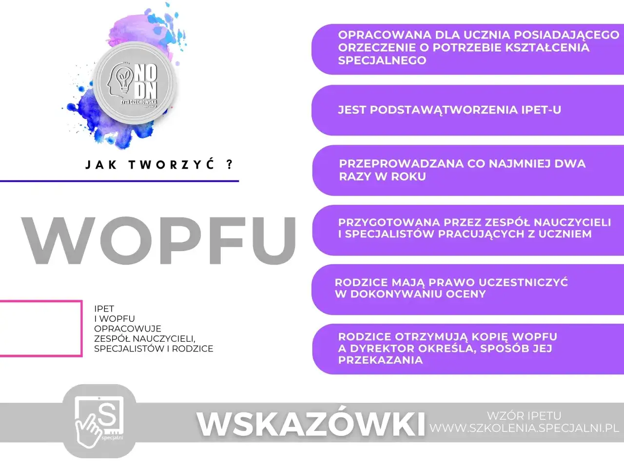 WOPFU jest tworzone dla ucznia, a jego opracowanie odbywa się co najmniej dwa razy w roku.